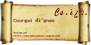 Csurgai Ágnes névjegykártya