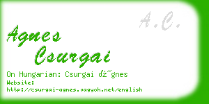 agnes csurgai business card